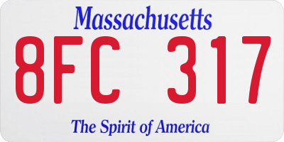 MA license plate 8FC317