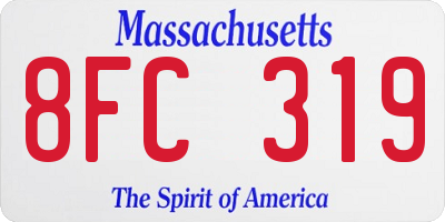 MA license plate 8FC319