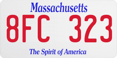 MA license plate 8FC323