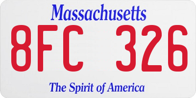 MA license plate 8FC326