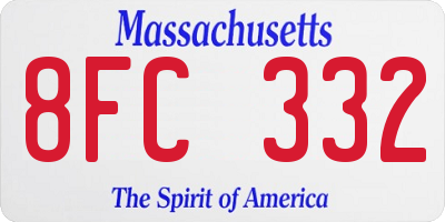 MA license plate 8FC332
