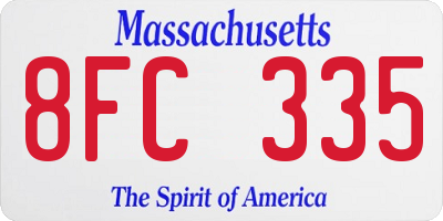 MA license plate 8FC335