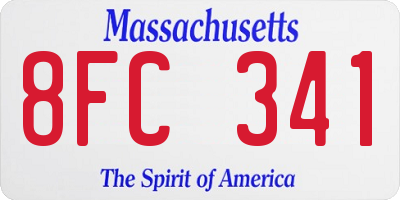 MA license plate 8FC341