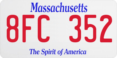 MA license plate 8FC352