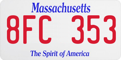 MA license plate 8FC353