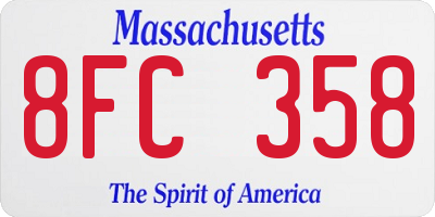 MA license plate 8FC358