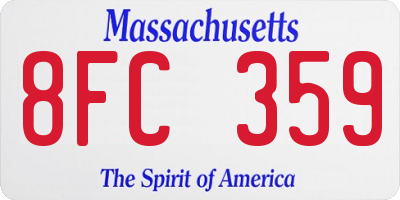 MA license plate 8FC359