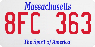 MA license plate 8FC363