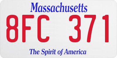 MA license plate 8FC371