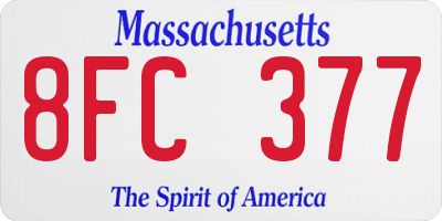 MA license plate 8FC377