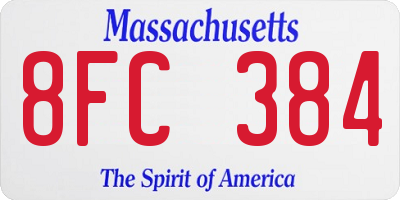 MA license plate 8FC384