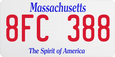 MA license plate 8FC388
