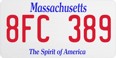 MA license plate 8FC389