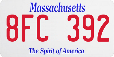 MA license plate 8FC392