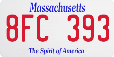 MA license plate 8FC393