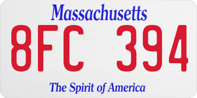 MA license plate 8FC394