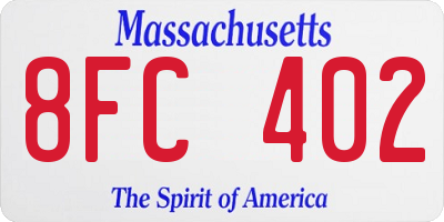 MA license plate 8FC402