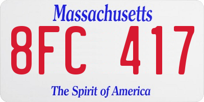 MA license plate 8FC417