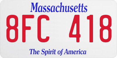 MA license plate 8FC418