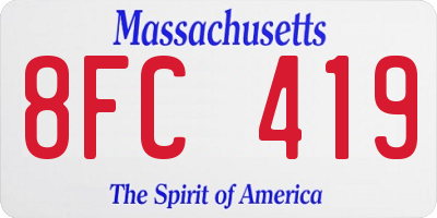 MA license plate 8FC419