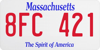 MA license plate 8FC421
