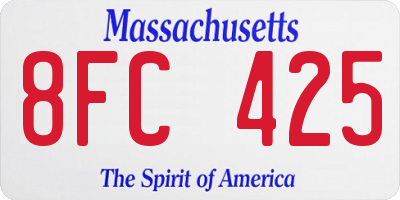 MA license plate 8FC425