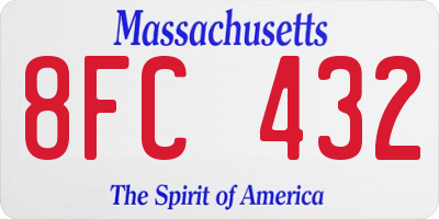 MA license plate 8FC432