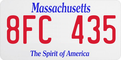 MA license plate 8FC435