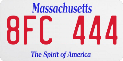 MA license plate 8FC444