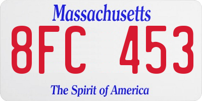 MA license plate 8FC453