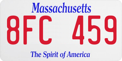 MA license plate 8FC459