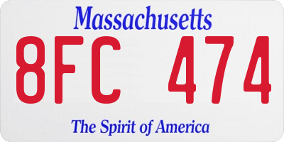 MA license plate 8FC474