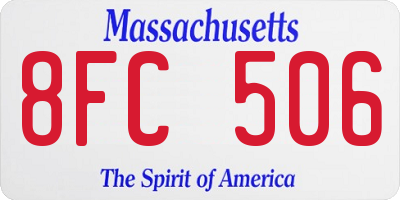 MA license plate 8FC506