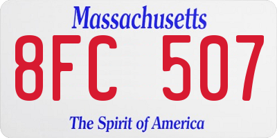 MA license plate 8FC507