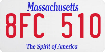 MA license plate 8FC510