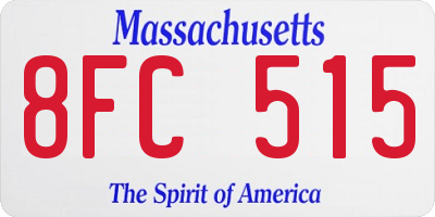 MA license plate 8FC515