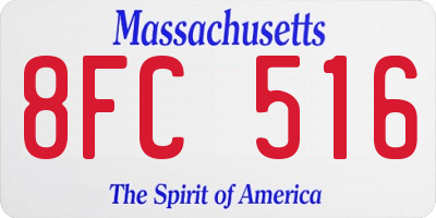 MA license plate 8FC516