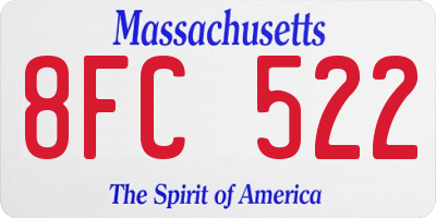MA license plate 8FC522