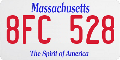 MA license plate 8FC528