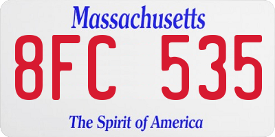 MA license plate 8FC535