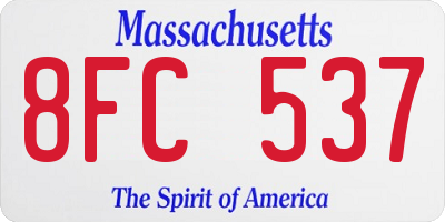 MA license plate 8FC537