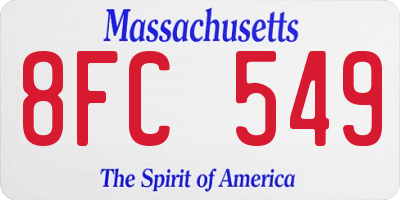 MA license plate 8FC549