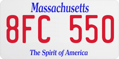 MA license plate 8FC550