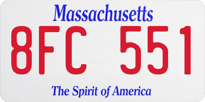 MA license plate 8FC551