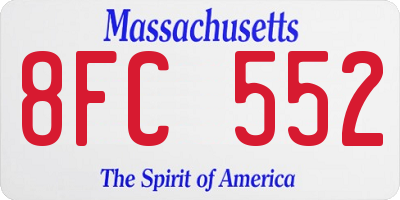 MA license plate 8FC552