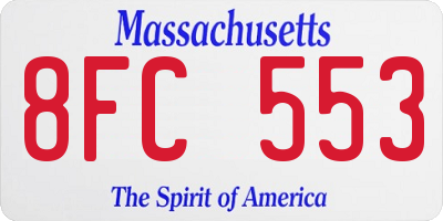 MA license plate 8FC553