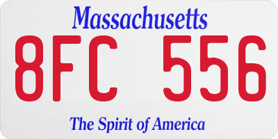 MA license plate 8FC556