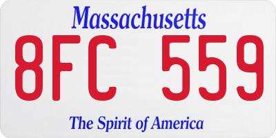 MA license plate 8FC559