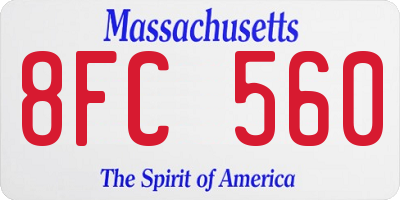 MA license plate 8FC560