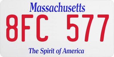 MA license plate 8FC577